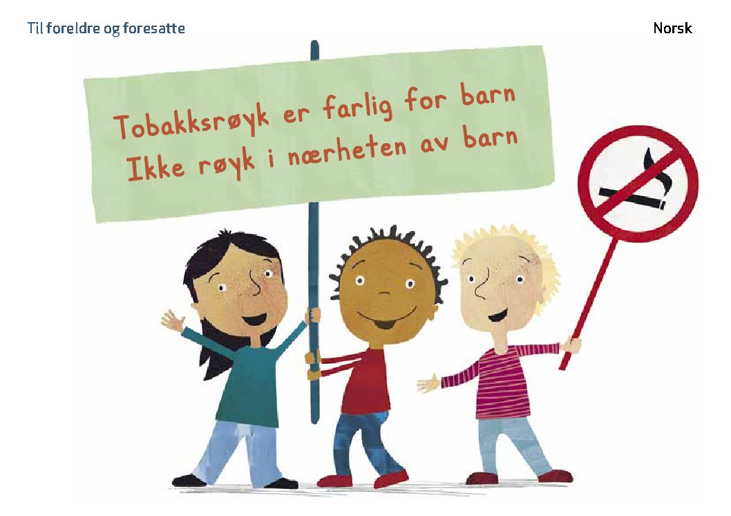 Tobakksrøyk er farlig for barn, norsk folder