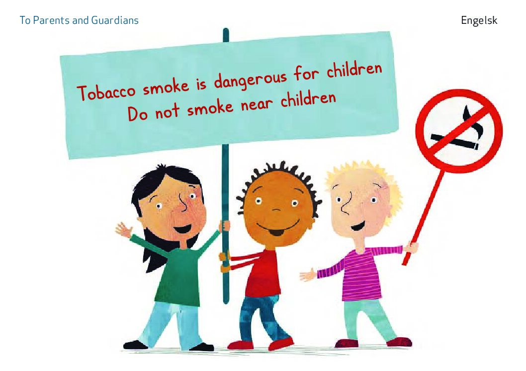 Engelsk folder – Tobakksrøyk er farlig for barn