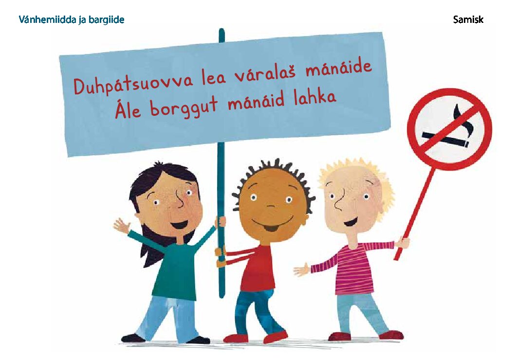 Samisk folder – Tobakksrøyk er farlig for barn