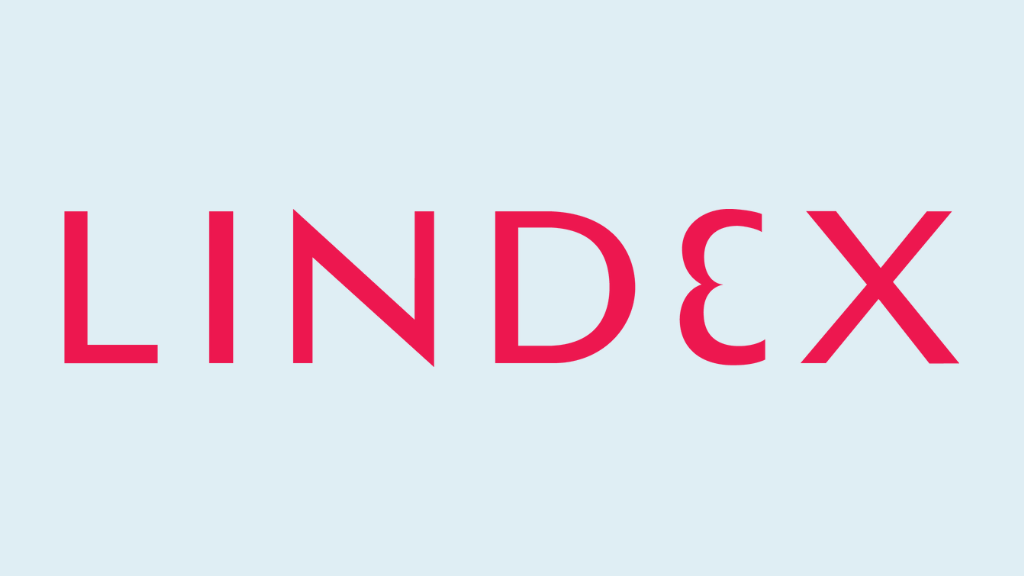 Lindex-logo på blå bakgrunn.