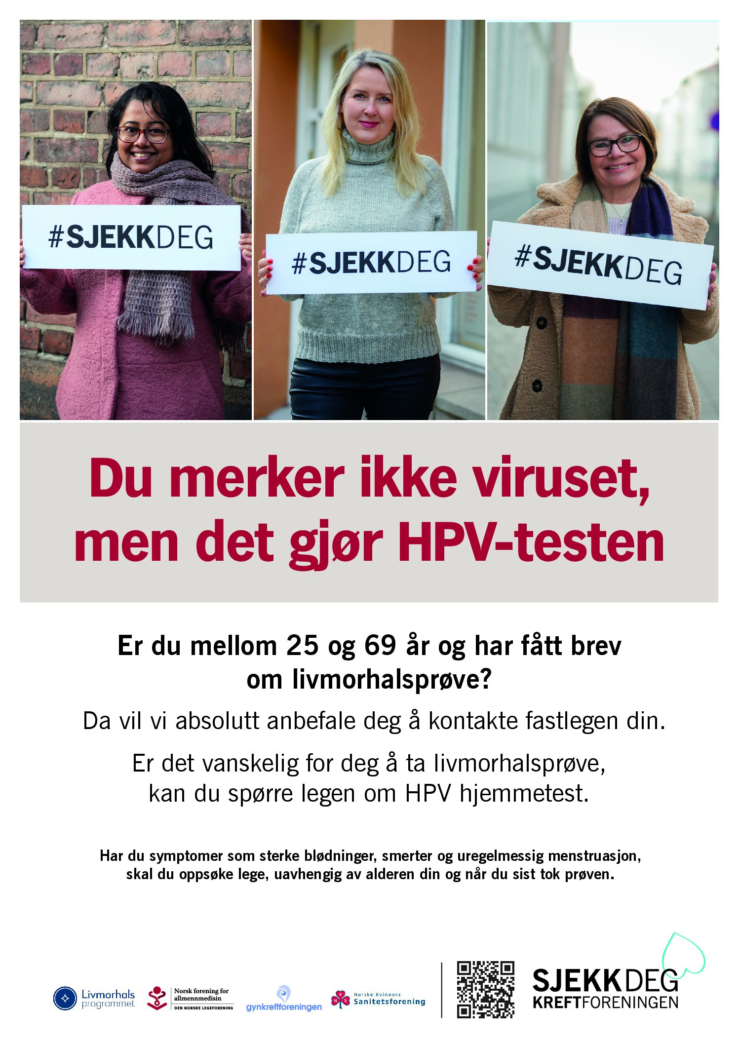 Plakat om HPV hjemmetest og livmorhalsprøve 2025