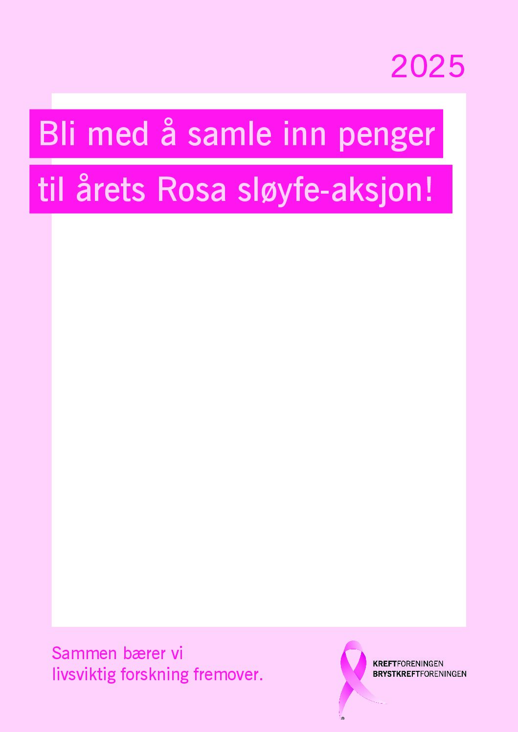 Bli med å samle inn penger til årets Rosa sløyfe-aksjon