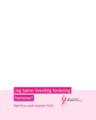 En brystkreftplakat på norsk med rosa sløyfegrafikk og tekst som oppfordrer til å støtte forskning og kampanjen 2026.